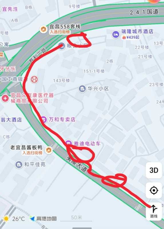 宜昌 中心医院附近站街 图示位